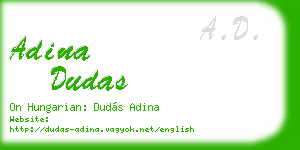 adina dudas business card